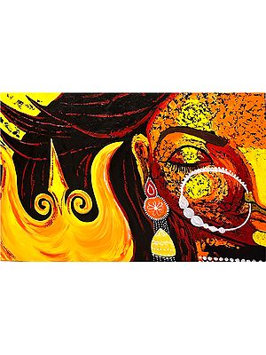Fierce Durga Painting | Acrylic On Canvas