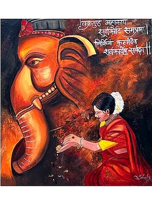 Ganesha Puja | Acrylic On Canvas