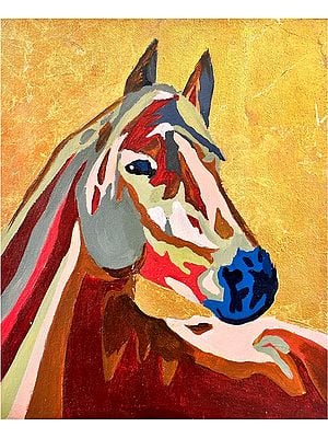 Multicolor Horse Portrait | Acrylic On Canvas