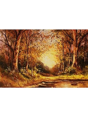 Evening Autumn Forrest Landscape | Oil On Canvas