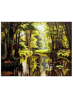 Deep Forrest Lake | Oil On Canvas