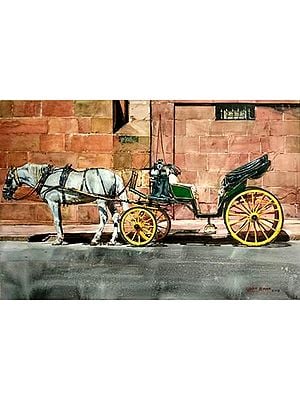 Empty Horse Cart | Watercolour On Paper