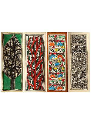 Traditional Madhubani Art (Set of 4) | Madhubani Painting