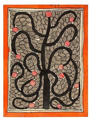 The Tree of Abundance | Madhubani Painting on Handmade Paper