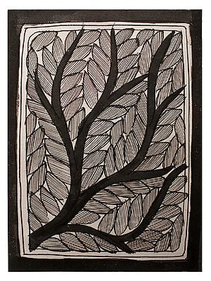 Branches With Leaves | Madhubani Painting | Handmade Paper