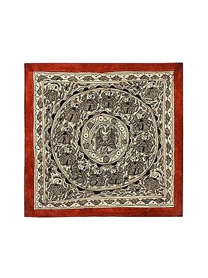 Traditional Mandala Art With creatures | Madhubani Painting | Handmade Paper