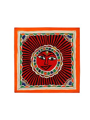 Sun Madhubani with Bright Colours | Madhubani Painting | Handmade Paper