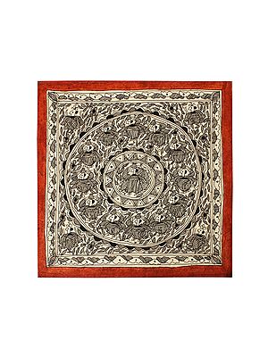 Indian Madhubani Mandala Art | Madhubani Painting | Handmade Paper