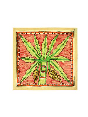 Radiant Banana Tree | Madhubani Painting | Handmade Paper