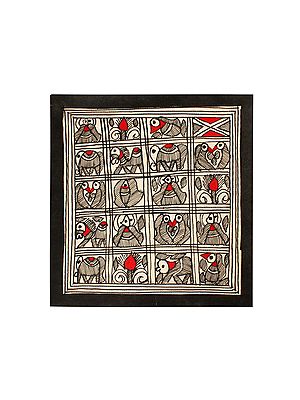 Animals In Frame | Madhubani Painting | Handmade Paper