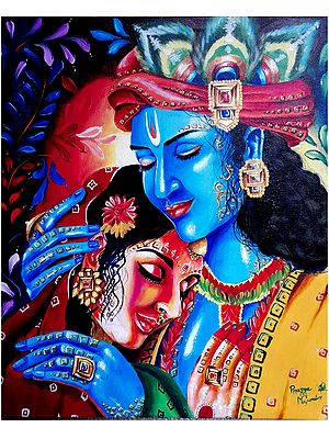 Piece of Heart - Radha Krishna | Painting by Pragga Majumder