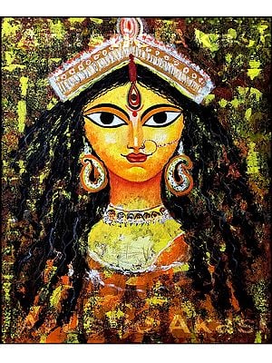 Maa Durga Semi Abstract | Acrylic on canvas
