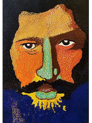 Jesus Face Textured Abstract | Mixed Media on canvas | Painting by Akash Bhisikar