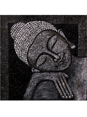 Lord Buddha Texture Art  | Mixed Media on Canvas | Painting by Akash Bhisikar