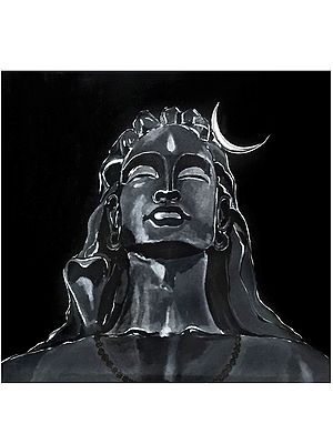 Adiyogi Shiva Acrylic Painting on Canvas by Akash Bhisikar