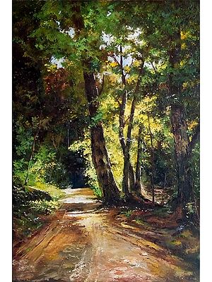 Pathway In Dense Forrest | Oil On Canvas