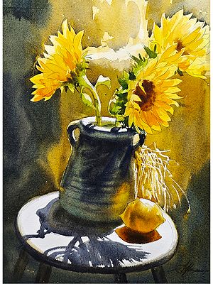 Vibrant Sun Flowers | Aesthetic Art | Achintya Hazra