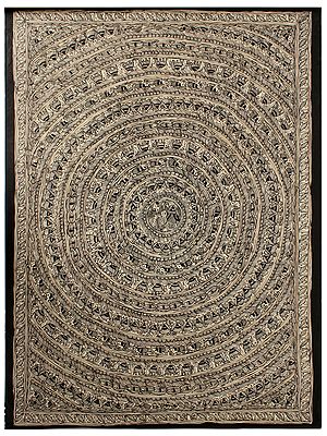 Finely Drawn Mandala Art | Madhubani Painting