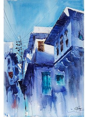 Bundi City Of Rajasthan In Blue Tint | Aesthetic Art | Achintya Hazra
