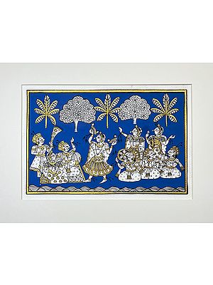 Chari Dance Performance for King and Queen | Painting by Kalyan Joshi