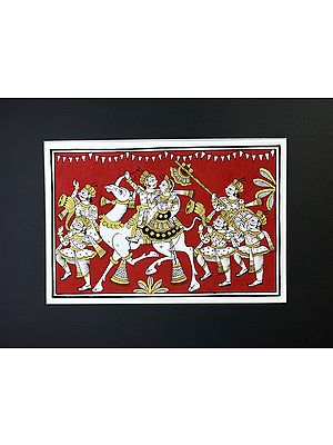 King and Queen on Royal Camel Ride | Phad Painting by Kalyan Joshi