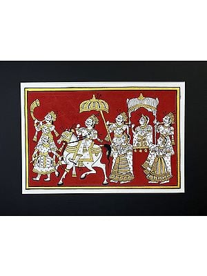 King Marriage Procession | Phad Painting by Kalyan Joshi