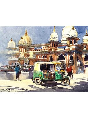 Islamic Mosque | Watercolor Painting by Madhusudan Das