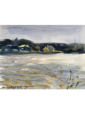 River By The Forrest Landscape | Loose Watercolour Painting | By Madhusudan Das