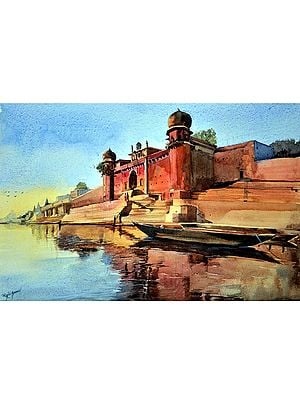 Chet Singh Ghat | Watercolor Painting by Rajib Agarwal