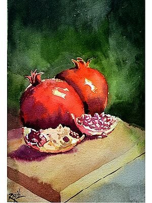 Pomegranate Still Life | Watercolor on Paper | By RAJIB AGARWAL