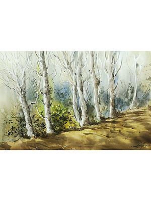 Bare Tree In Forrest | Loose Watercolor Painting | By Achintya Hazra