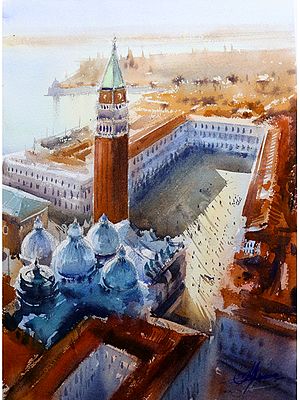 Day in Venice | Watercolor Painting by Achintya Hazra