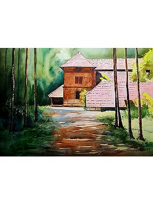 Exquisite Farmhouse | Watercolor On Paper | By Abhijeet Bahadure