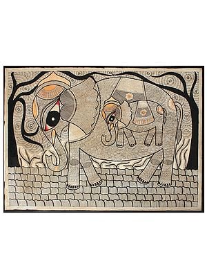 Walking Elephant | Madhubani Painting