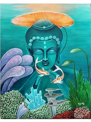 Lord Buddha Painting | Acrylic on Canvas | Gayatri Mavuru