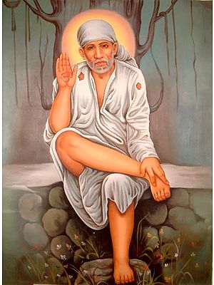 Sai Baba Oil on Canvas Painting
