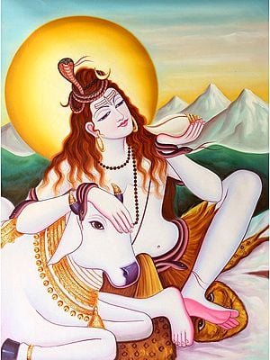 Lord Shiva, In The Company Of Nandi