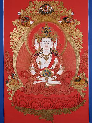 Vairochana Buddha (Brocadeless Thangka)