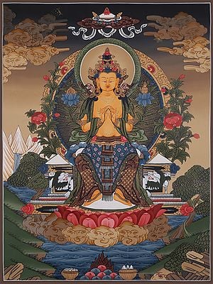 Maitreya Buddha - The Future Buddha (Brocadeless Thangka)