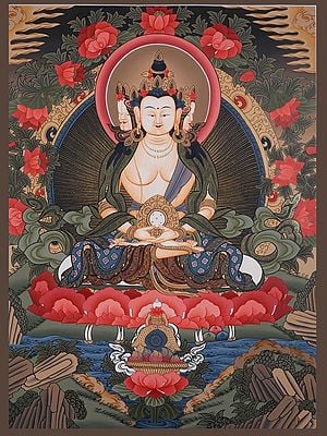Vairochana Buddha (Brocadeless Thangka)