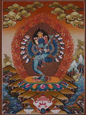 Hevajra - Buddhist Deity (Brocadeless Thangka)