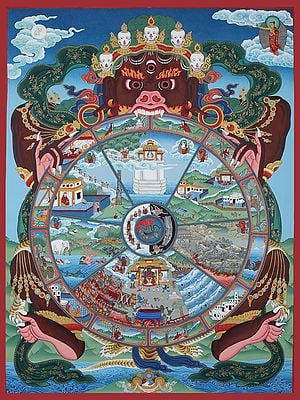 The Perfectly Crafted Wheel of Life (Brocadeless Thangka)