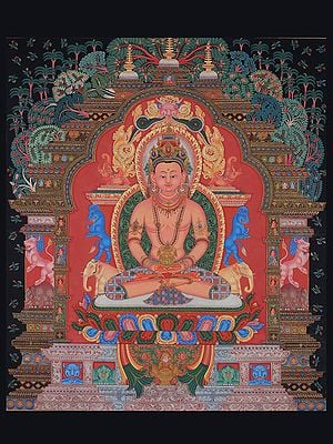 Newari Aparmita Buddha (Brocadeless Thangka)