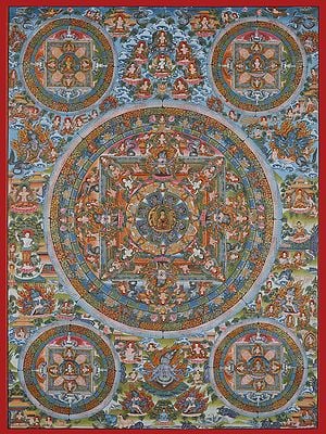 Tibetan Panch Mandala (Brocadeless Thangka)