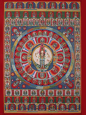Newari Lokeshvara Mandala (Brocadeless Thangka)
