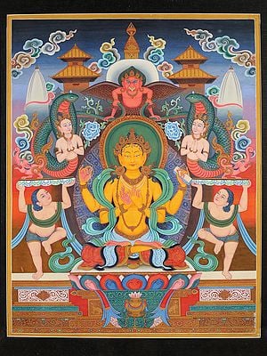 Newari Buddhist Goddess Prajnaparamita (Brocadeless Thangka)