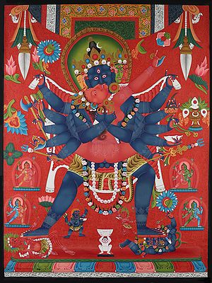 Tibetan Buddhist Deity Chakrasamvara (Brocadeless Thangka)