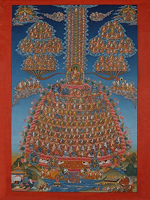 Tibetan Tsongkhapa Refuge Tree (Brocadeless Thangka)