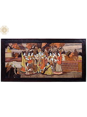 Radha Krishna with Gopis | Mysore Painting