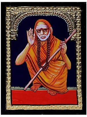 Kanchi Maha Periyava | Traditional Colors with 24 Karat Gold | With Frame